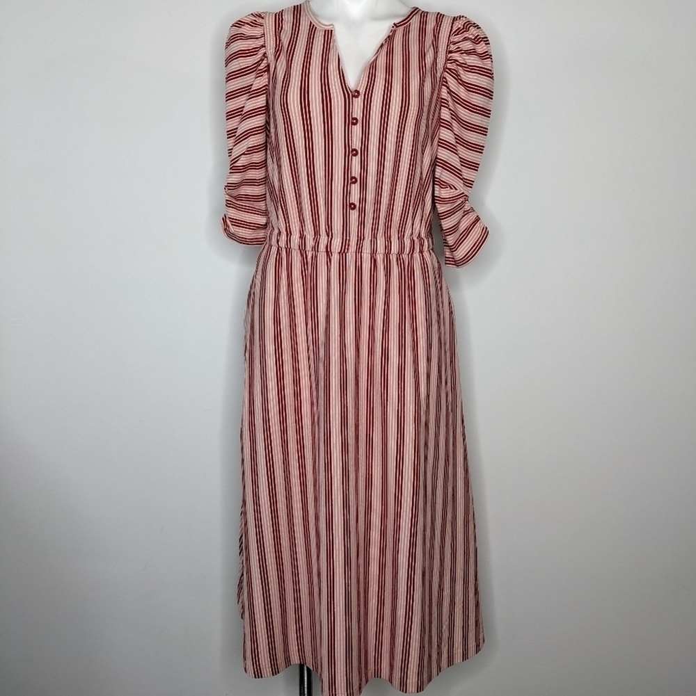 Matilda Jane McIntosh red pink striped dress S - Picture 2 of 11